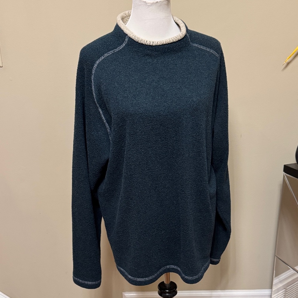 Kuhl Men’s Dark Teal Crewneck Alfpaca Fleece Pullover Size XL pre-owned.